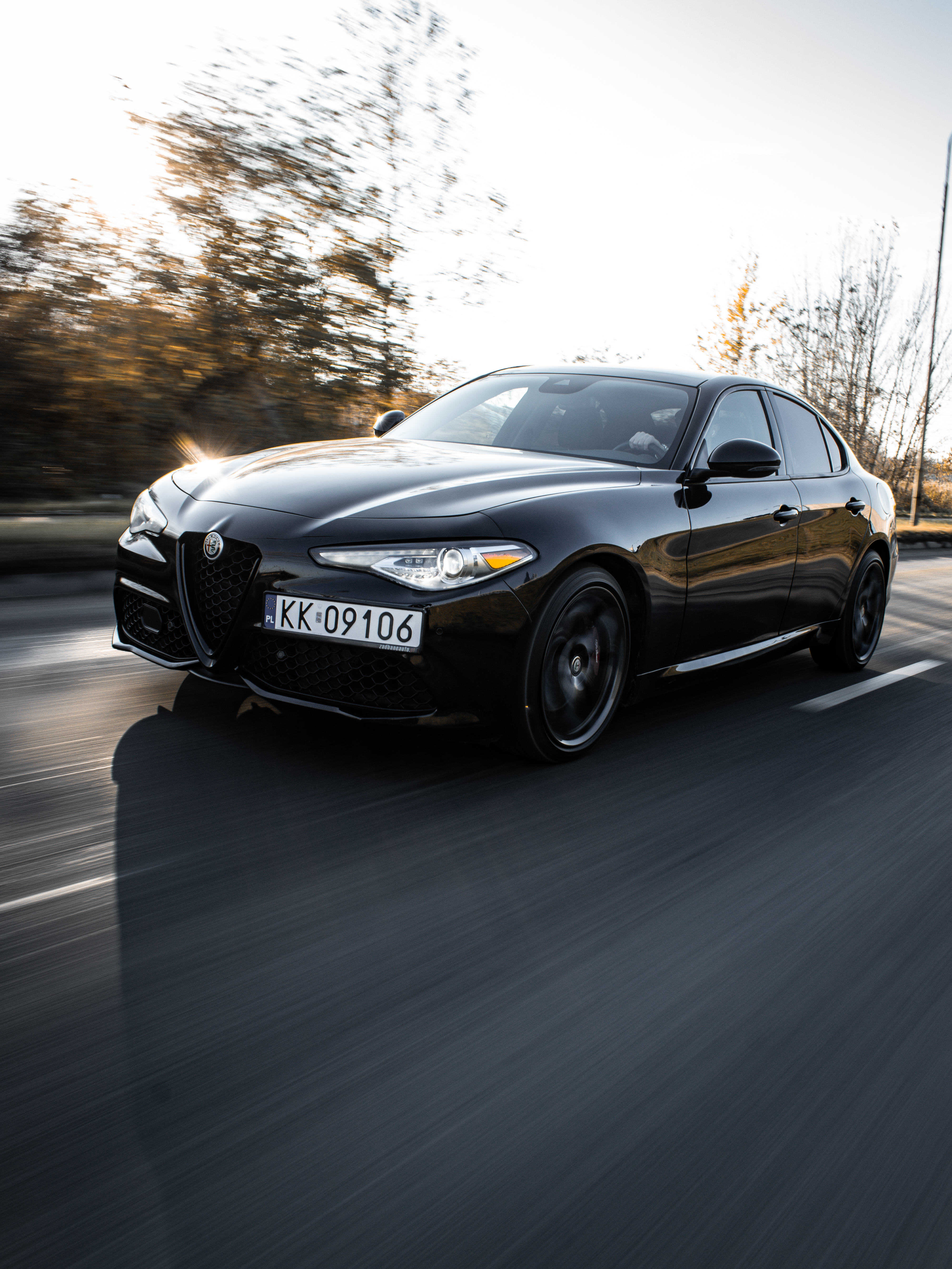 Alfa Romeo Giulia - jazda miejska, motion blur